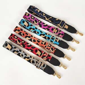 Replacement Purse Straps Crossbody, Wide Leather Leopard Purse Strap, Adjustable Crossbody Strap Replacement, Crossbody With Guitar Strap