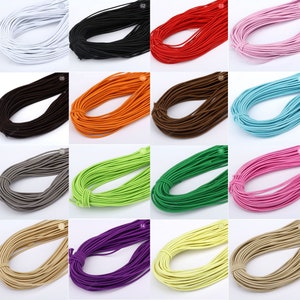 2mm Elastic Cord, Polyester Rubber Stretch String, 17 Meters image 2