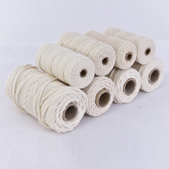 Natural Cotton Twisted Cord Rope, Macrame Craft String (1MM-10MM)