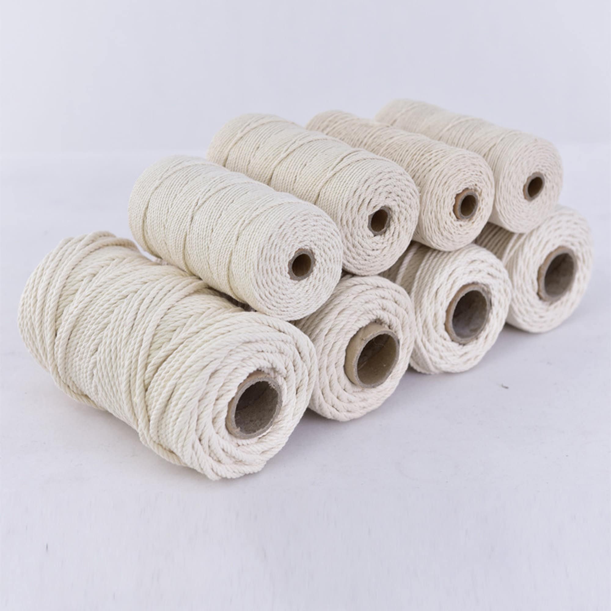 Natural Cotton Twisted Cord Rope, Macrame Craft String (1MM-10MM)