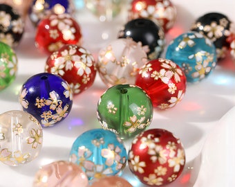 4 Flower Glass beads Charms For Jewelry, DIY Jewelry Accessories, For Bracelet Necklace Earring Making