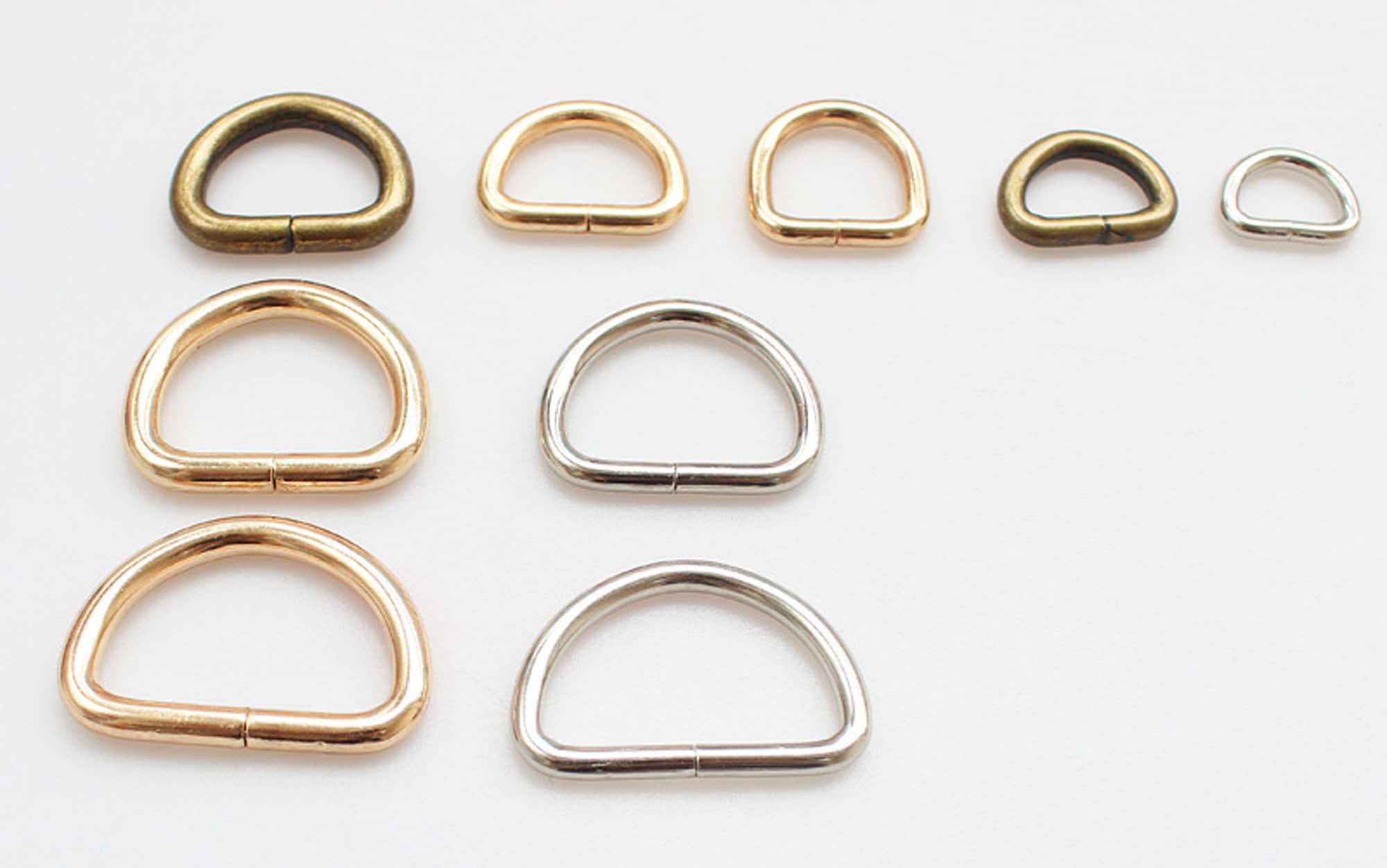 D Ring 20mm hook, Strap Ring Buckle, Tie Down Trailer D Rings For Bags, Small D Rings, Gold Purse D Ring, Heavy Duty D Rings Hardware 10pcs