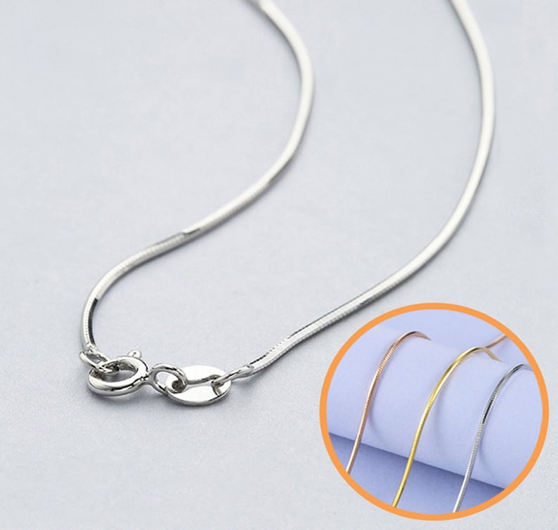 S925 Sterling Silver Snake Chain, Delicate Necklace, 18 Inch - Etsy