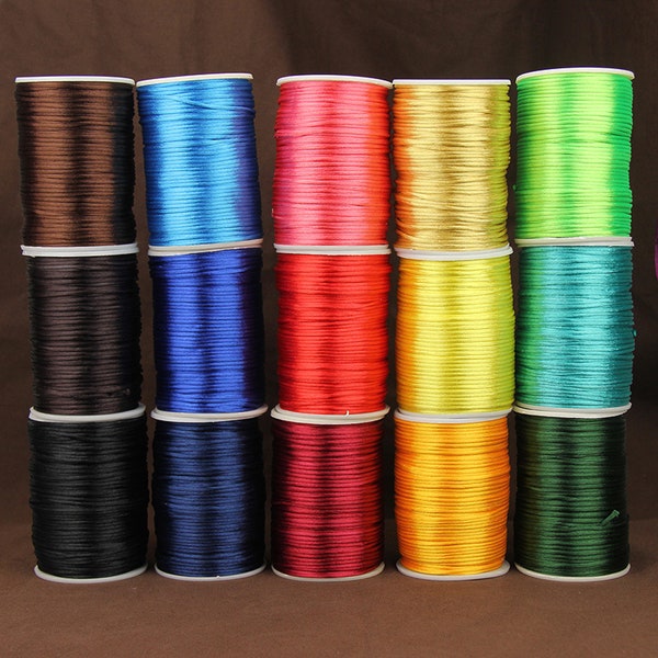 2.5MM Rattail Cord, Satin Nylon Cord, Knotting Cord, Nylon Kumihimo Cord