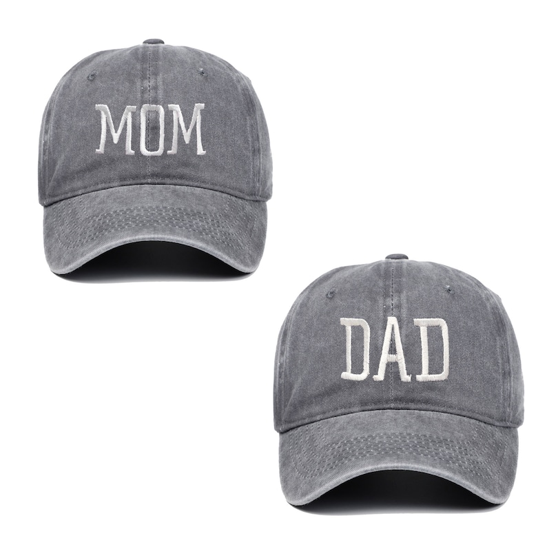 Casquettes de baseball classiques pour papa et maman, chapeau brodé pour homme et femme, faire-part de chapeaux, 2 pièces par ensemble image 6