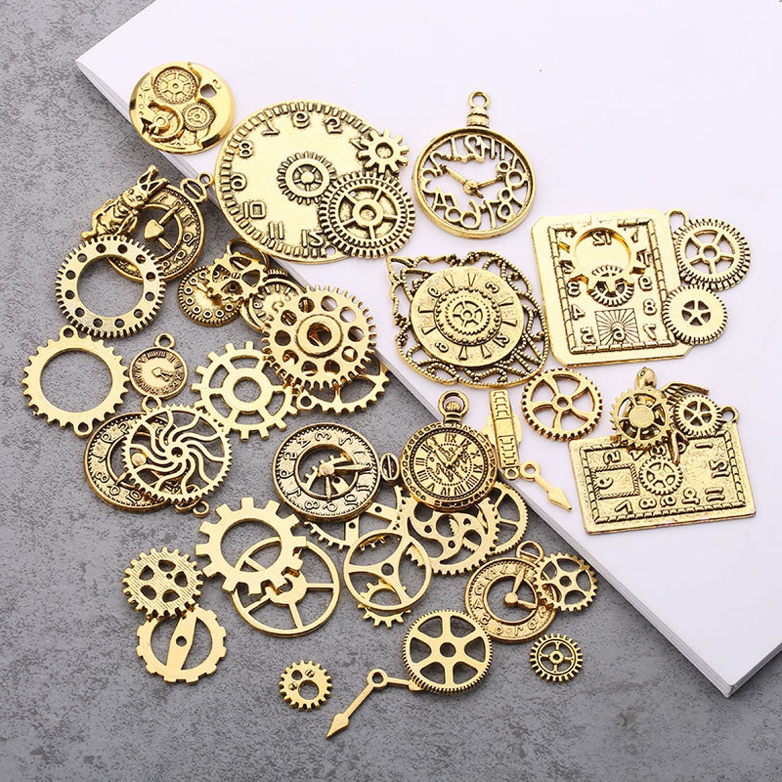 Wholesale 40pcs SteamPunk Charms Gears And Clocks Bulk Etsy