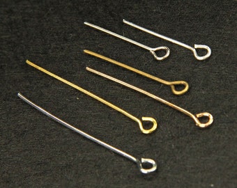 300pcs Head Pins For Jewelry Making, Eyepins, Plated Gold Ballpin For Earrings, Headpins