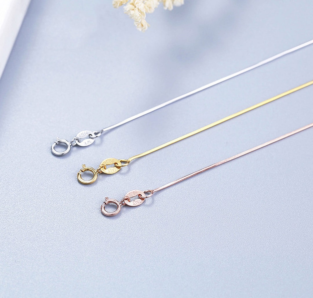 S925 Sterling Silver Snake Chain, Delicate Necklace, 18 Inch - Etsy