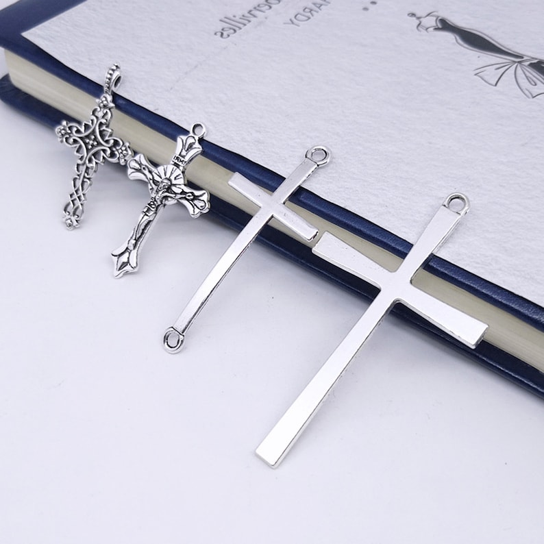 Wholesale 18pcs Cross Charms, Tiny Antique Bulk Cross Charm Collections, Silver Cross Pendants image 6