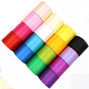 3 pouces 25 yards ruban de soie de satin par cour, ruban de gros pour la fabrication d'arc, accessoires de cheveux, 80mm
