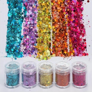 Poudre scintillante 1-3 mm, brillant à lèvres laser, ombre à paupières, accessoires pour les ongles