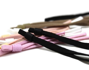 Elastic Mask Cord with Stopper, Adjustable Ear Loops, 5mm Flat Band (20pc)