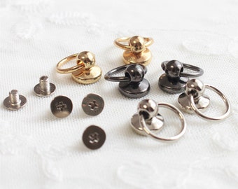 Screw Back Studs, DIY Leathercraft Clasp, Mobile Phone Case And Toy Chain Accessories, Pull Ring Back Screw, Screw Rovets For Bag 4pcs