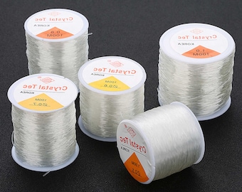 Clear Elastic Bead String, 1mm Stretchy Bracelet Cord