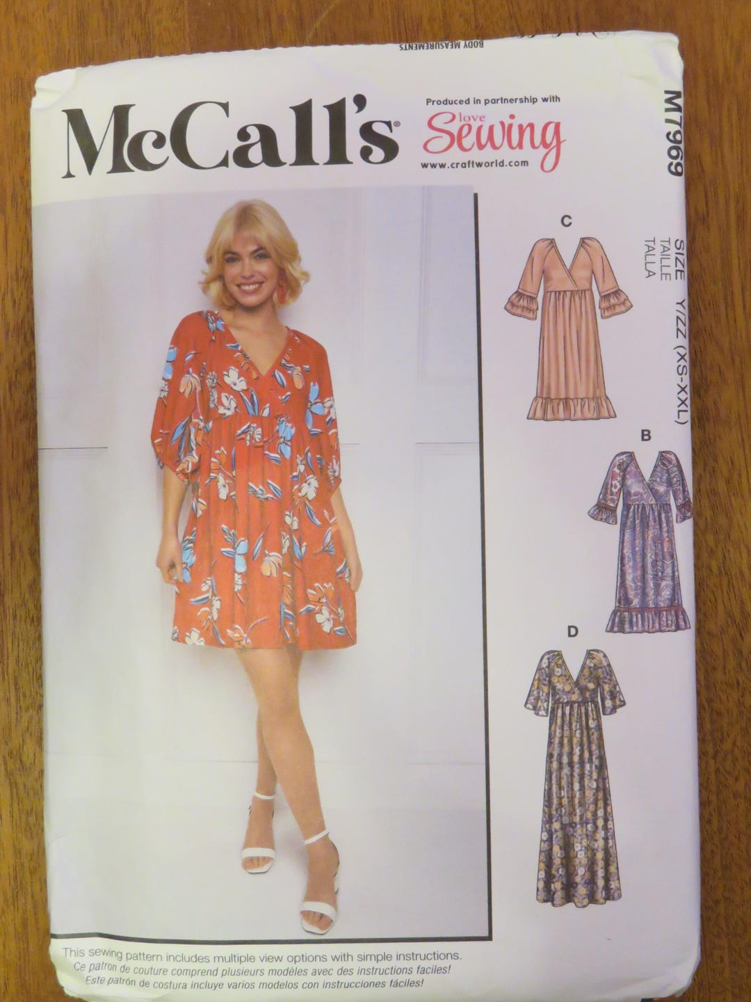 M7969 Pattern Mccalls M7969 Sewing Pattern Ladies Pullover Loose Fit Summer Dress ...