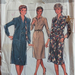 1984 Style 4178 Sewing pattern ladies pullover dress lined sleeveless jacket cut size 12.