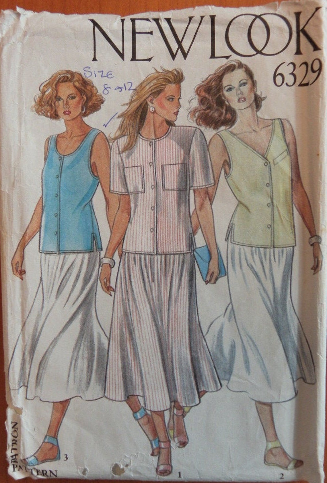 1980s New look 6329 Sewing pattern Ladies sleeveless blouse | Etsy