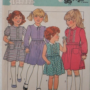 1981 Style 3262 Sewing pattern Child Girls Front Pleat bodice gathered skirt Dress cut age 2-6 years. 2yrs. 3yrs. 4yrs. 5yrs. 6yrs. Complete