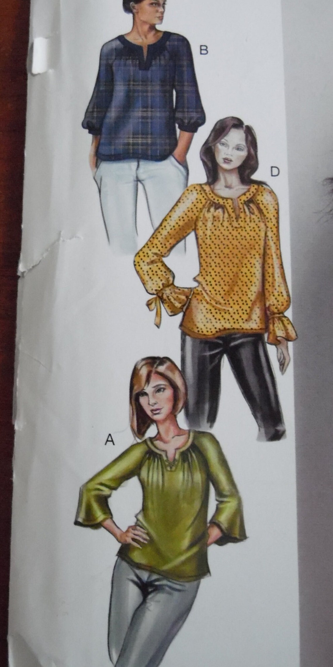2018 Butterick B6632 Sewing Pattern Ladies Loose Fit Pullover Top Uncut ...