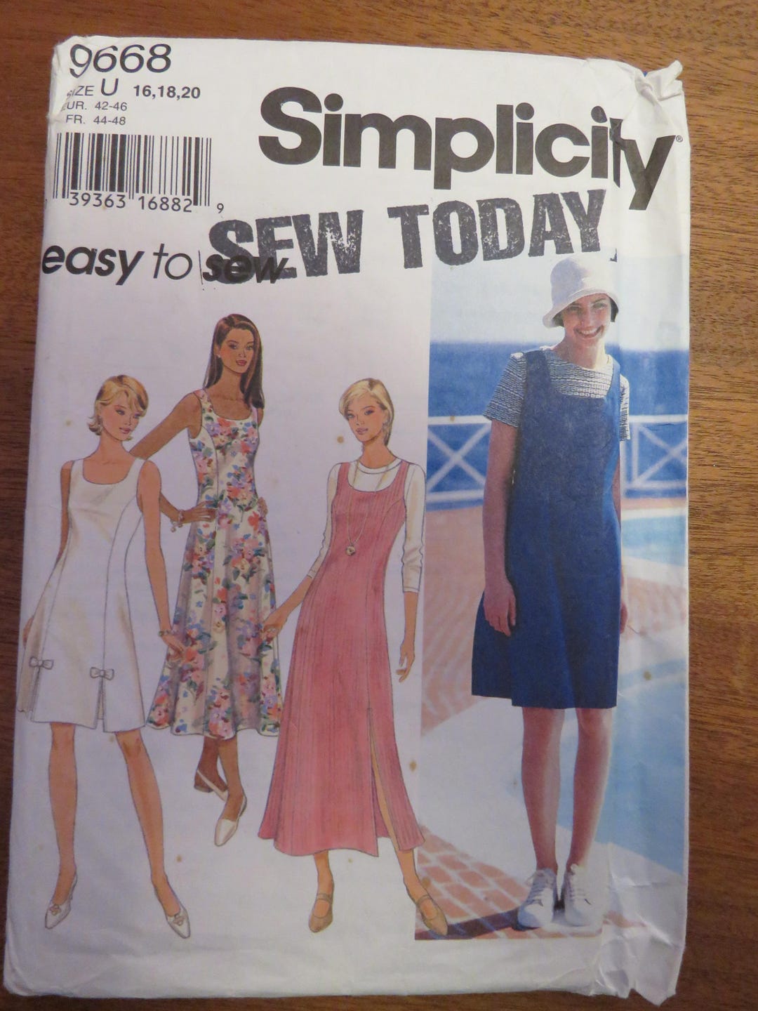 Patterns 9668 Simplicity 9668 Sewing Pattern Ladies Pullover Pinafore Beach Summer ...