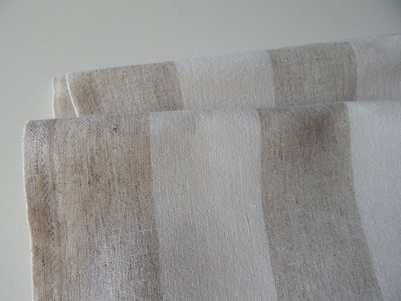 Leinen 2 gestreifte beige Handtücher Flachs Geschirrtücher | Etsy