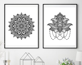 Black And White Lotus Art Etsy Black And White Lotus Art Etsy
