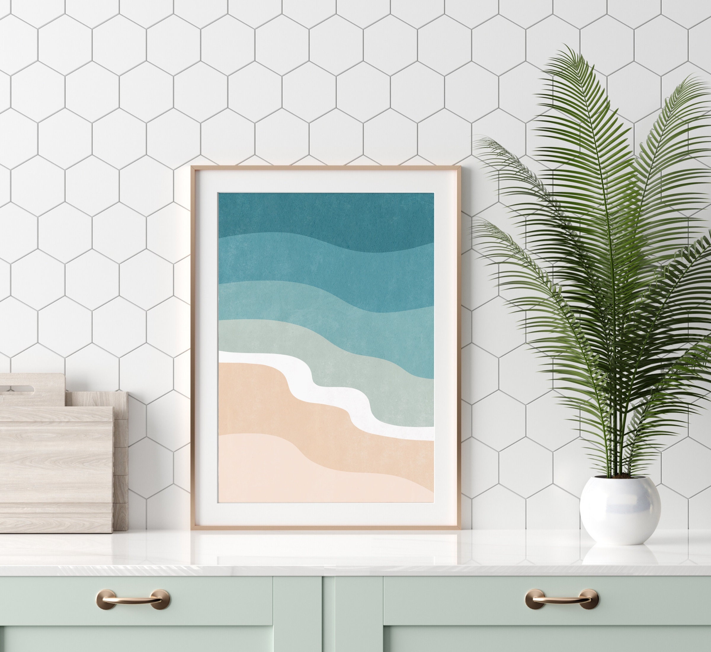 Abstract Beach Wall Art Print for Beach Themed Decor Coastal - Etsy
