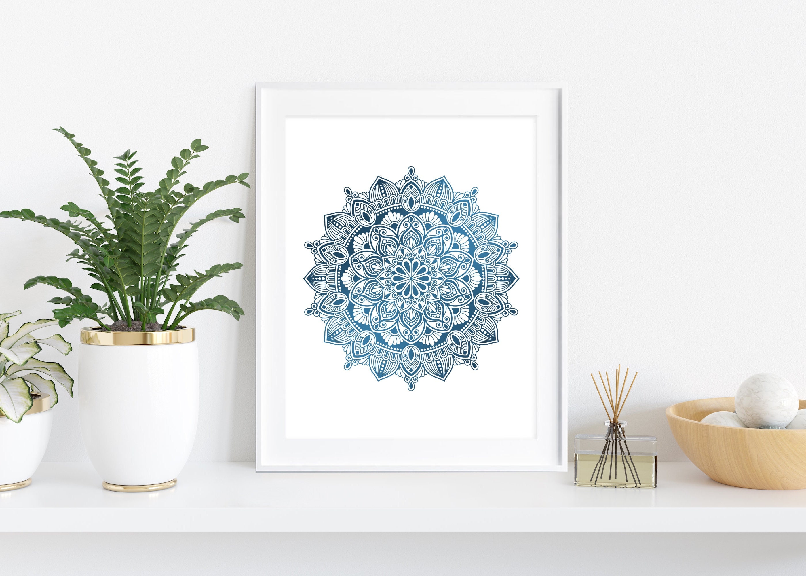 Boho Decor Blue Mandala Wall Art Spiritual Art Great for Bohemian Decor Yoga Wall Art Zen Art Yoga Studio Decor or Modern Home Decor Etsy Canada