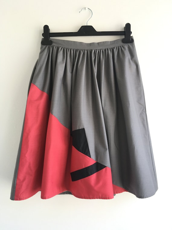1980s Colour Block Skirt