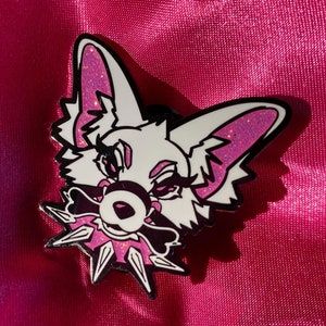 1.5 x 1.5 Bad Dog Hard Enamel Glitter Pin