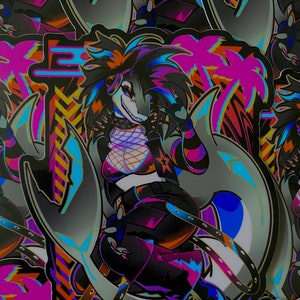 3 x 4 Vaporwave Shark Vinyl Sticker