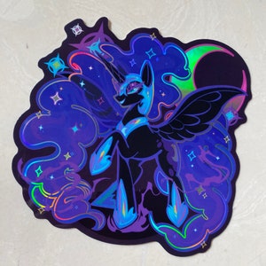 4 x 4 Holographischer Nightmare Mond MLP Vinyl Sticker