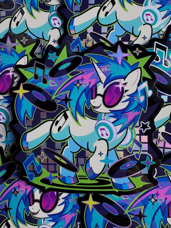 3.5 x 3.5 Holographic DJ PON3 Sticker