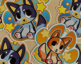 3 x 3 Blue Dog Stickers