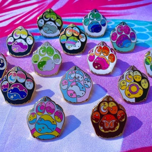 1 x 1 épingle en émail dur Pride Paw