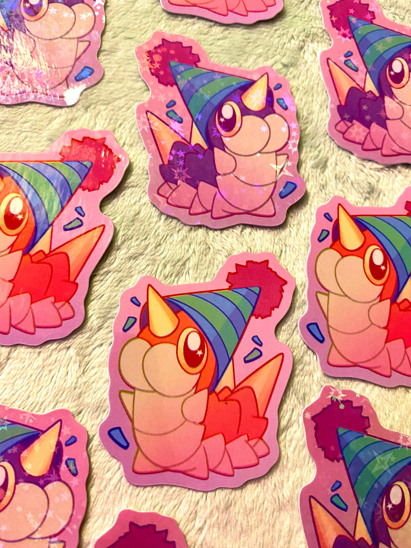 Wurmple Party Hat 2 Inch Vinyl Sticker Etsy