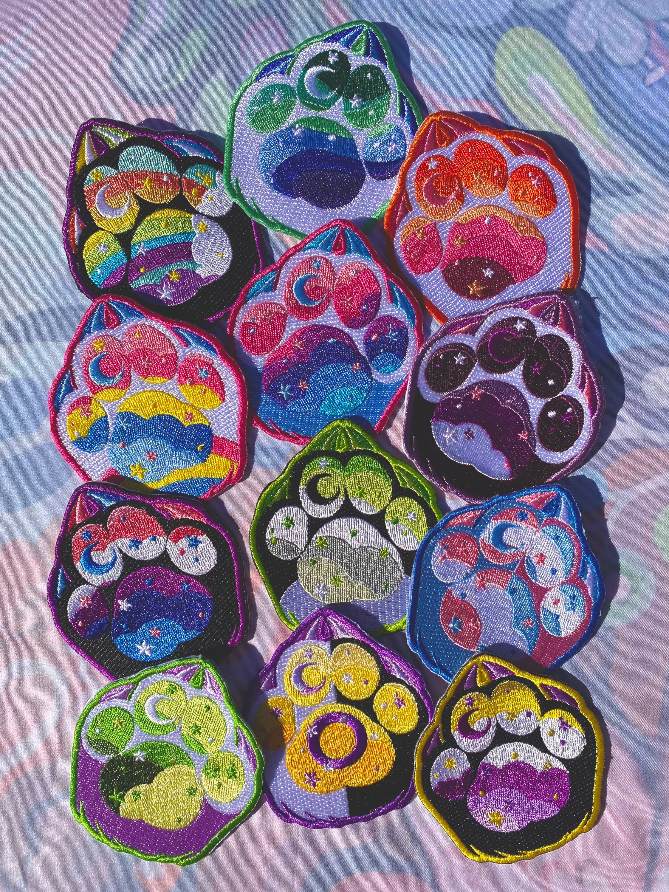 3 x 3 Pride Paw Embroidered Patches