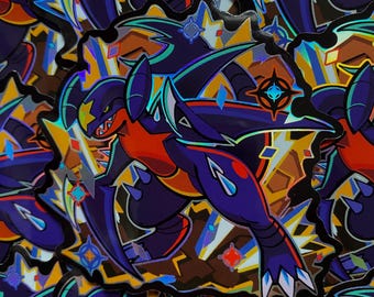 3 x 3 Holographic Ground Dragon Vinyl Sticker