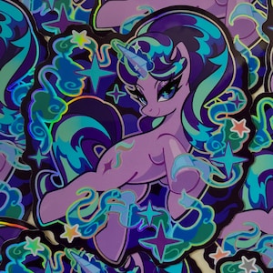 Adesivo in vinile olografico Starlight Glimmer 3,5 x 3,5