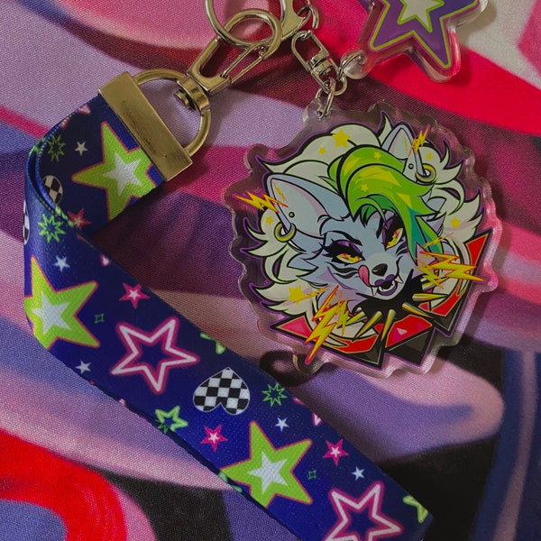 Roxy FNAF Lanyard Acrylic Charm