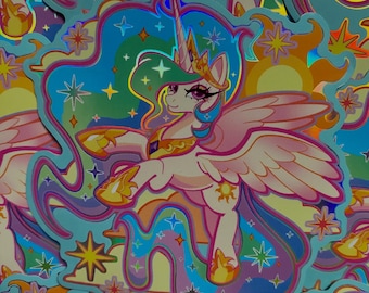 4 x 4 Holographic Celestia Vinyl Sticker