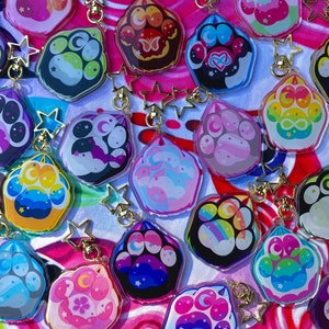 2.5 x 2.5 Pride Paw Acrylic Charms -LAST CHANCE-