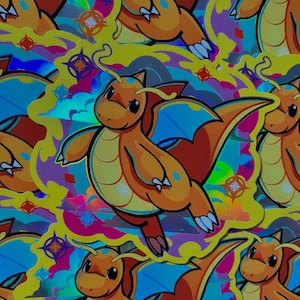 3 x 3 Holographic Dragon Vinyl Sticker