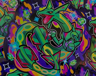 4 x 4 Holographic Serpent Dragon Vinyl Sticker