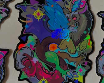 3.5 x 4 Holographic Discord MLP Vinyl Sticker