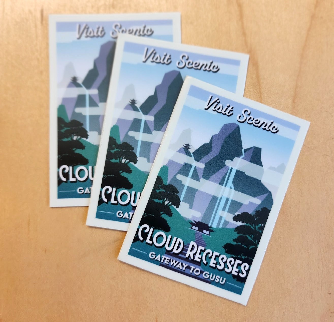 Cloud Recesses Retro Travel Poster Sticker for Fans of Gusu Lan Mdzs ...