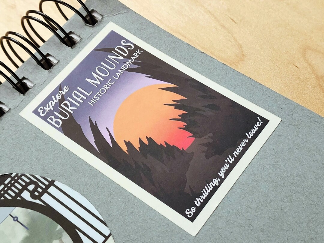 Burial Sticker Design Cd R File Burial Mounds Retro Travel Poster Sticker for Fans of Mdzs/cql/the ...