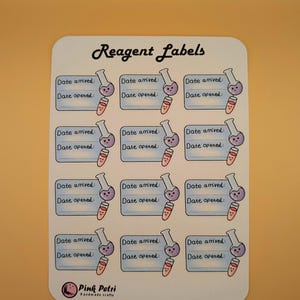 Reagent Labels Sticker Sheet