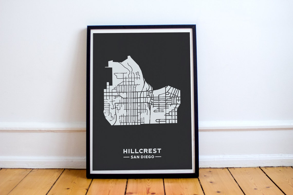 Hillcrest Map Print // Hillcrest Art Print // San Diego Map // Etsy