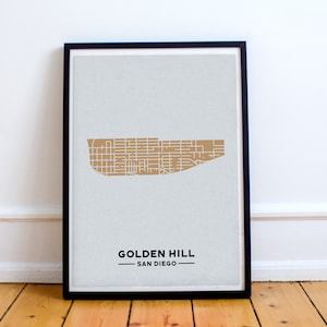 Golden Hill Map Print // Golden Hill Art Print // San Diego Map // San Diego Wall Art // San Diego Gifts